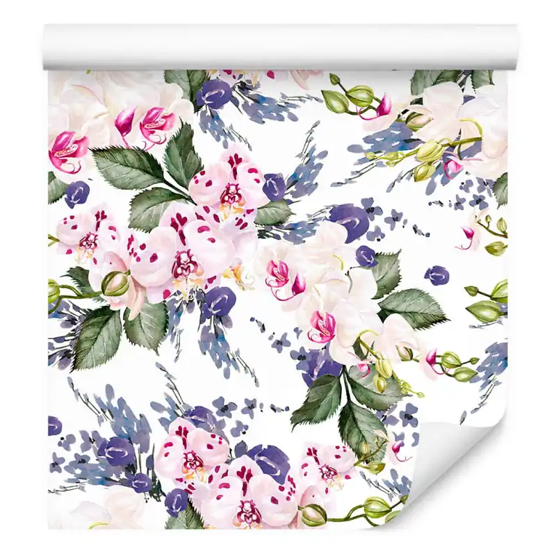 Tapeta Do Salonu Zieleń Kwiaty Storczyki Orchidea Rabat