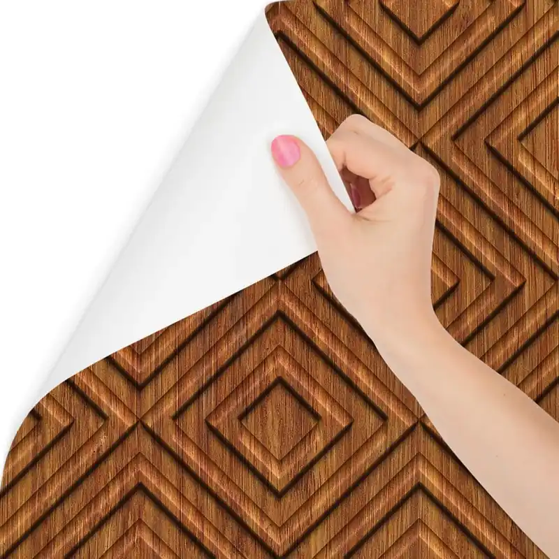 Tapeta Drewniany Wzór Geometryczny Retro Zamów teraz