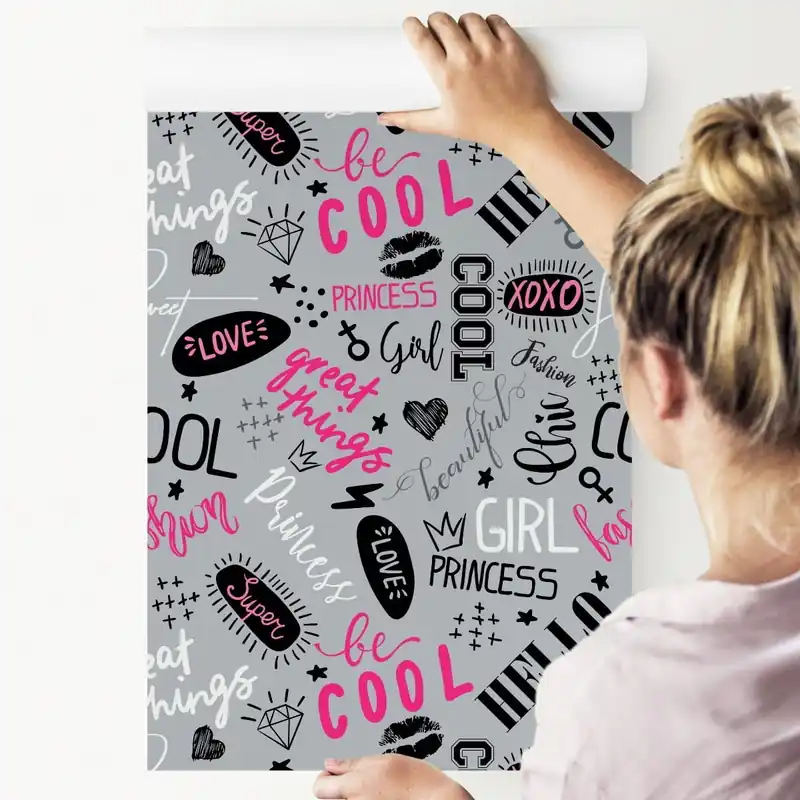 Hit sprzedaży Tapeta Dziewczęca Typografia