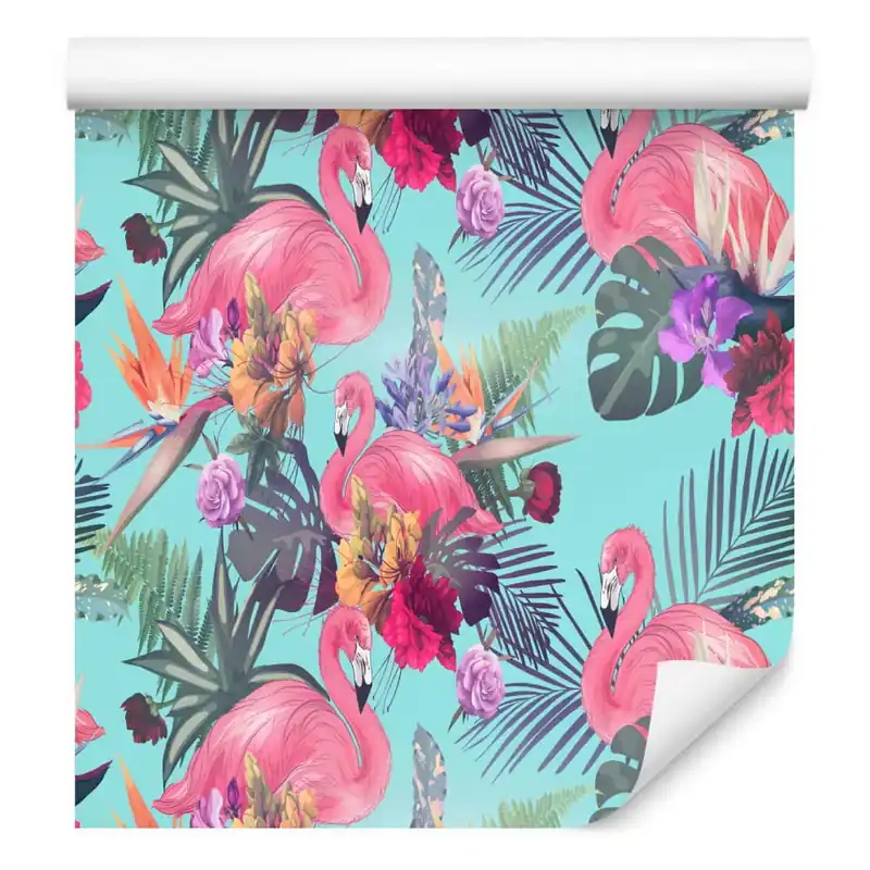Oferta Tapeta Flamingi, Kwiaty, Liście, Natura, Sypialnia