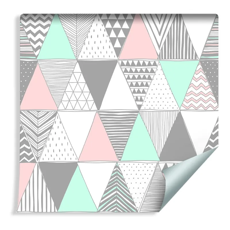 Tapeta Geometryczna - Kolorowe Trójkąty Zamów dziś
