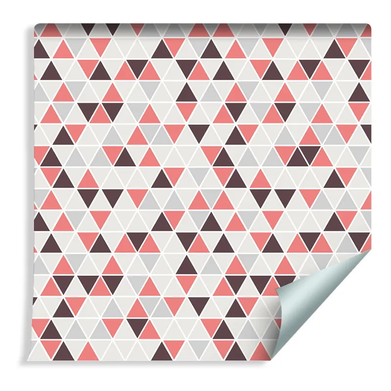 Darmowy zwrot Tapeta Geometryczna - Kolorowe Trójkąty
