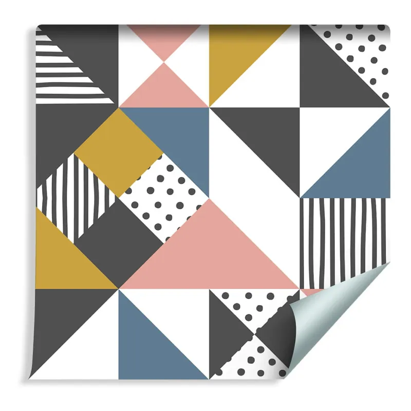 Tapeta Geometryczna - Kolorowe Trójkąty Super okazja
