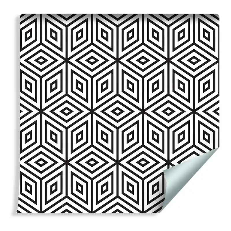 Tapeta Geometryczna - Sześciany I Romby Darmowa dostawa