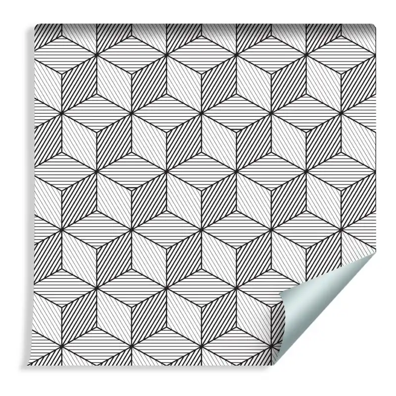 Wyjątkowa oferta Tapeta Geometryczna-Czarno-Białe Sześciany