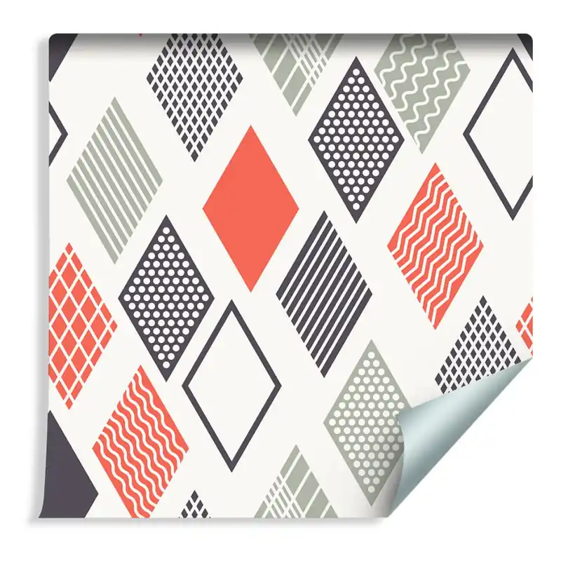 Tapeta Geometryczna-Kolorowe Romby Taniej