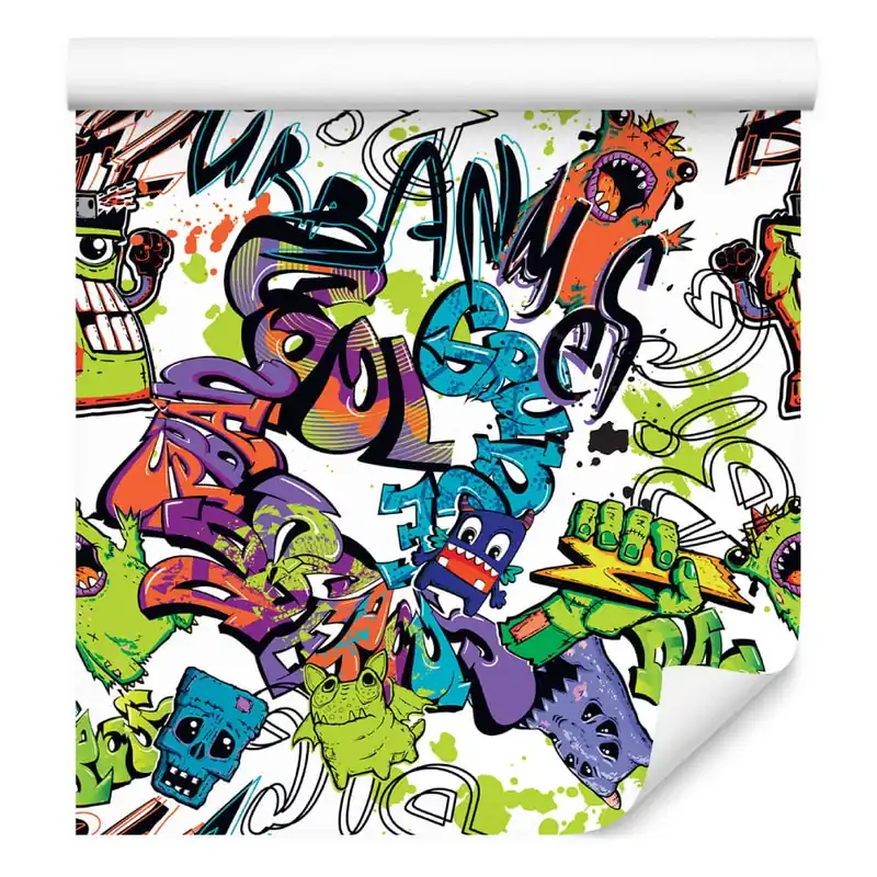 Wyprzedaż Tapeta Graffiti Z Kolorowymi Potworami