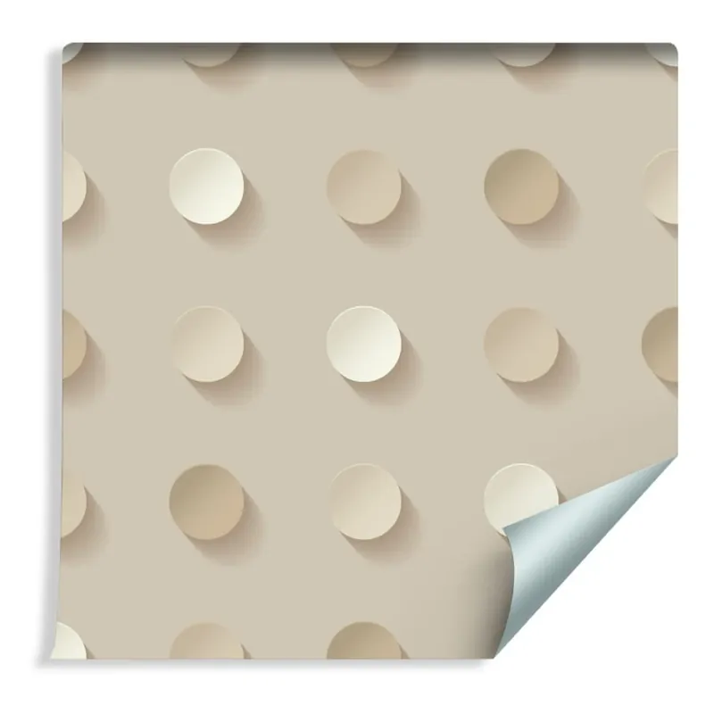 Tapeta Groszki W Odcieniach Beżu - Efekt 3D Oferta czasowa