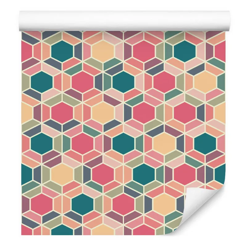 Do wyczerpania zapasów Tapeta Kolorowe Geometryczne Wzory Retro