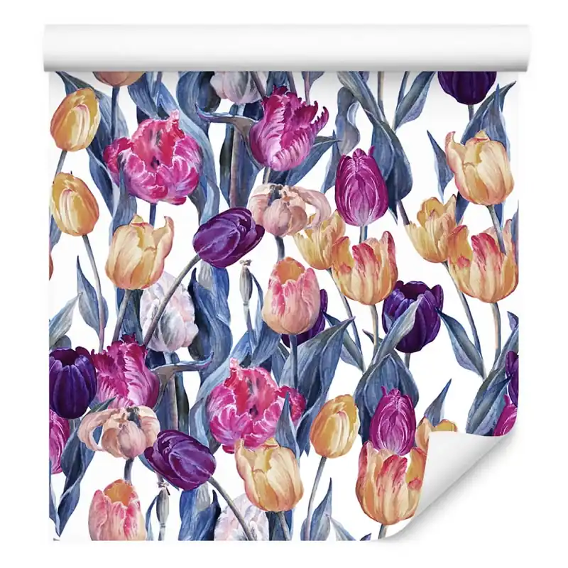 Tapeta Kolorowe Malowane Tulipany Wyjątkowa oferta