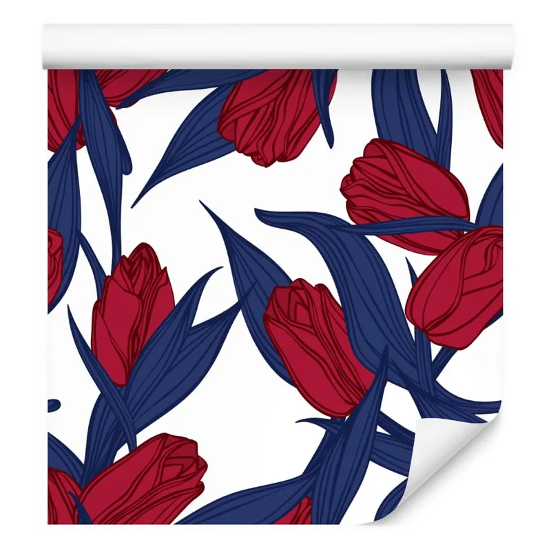 Wyjątkowa oferta Tapeta Malowane Czerwone Tulipany