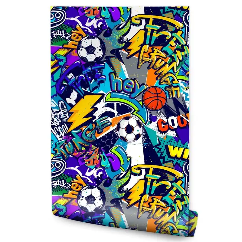 Tapeta Młodzieżowa Sport Graffiti Piłka Nożna Wyjątkowa oferta