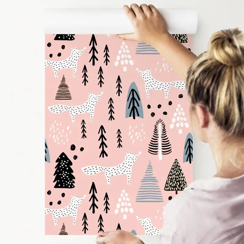 Tapeta Minimalistyczne Lisy W Lesie Kup teraz