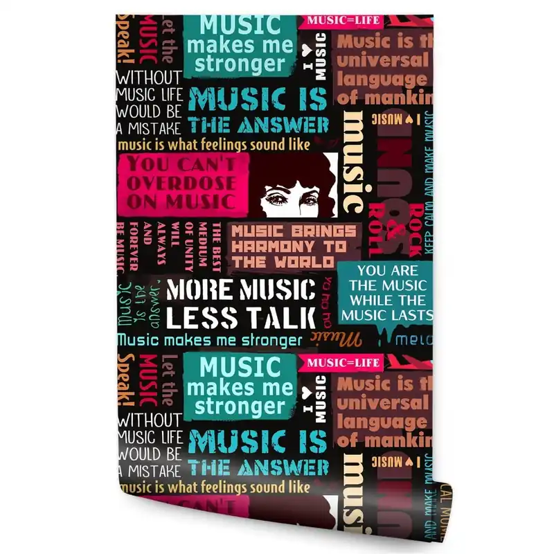 Dostępne od ręki Tapeta Muzyczna Typografia