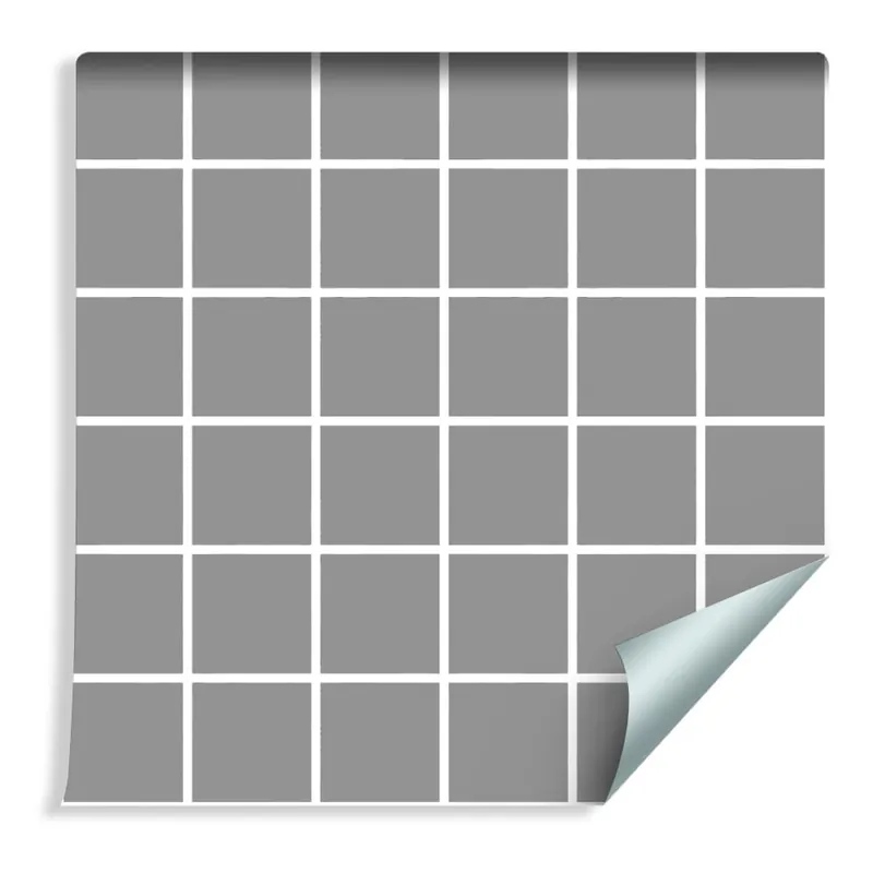 Tapeta Nowoczesna Minimalistyczna Szaro - Biała Krata Taniej