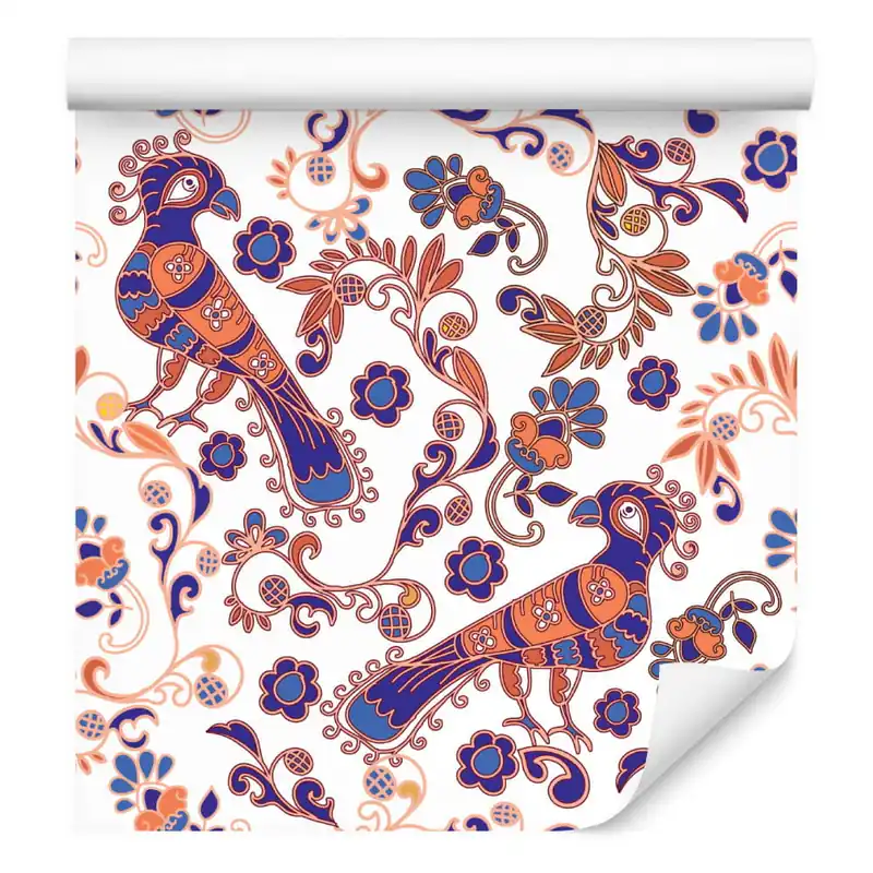 Nowość Tapeta Ptaki I Rośliny Ornamenty