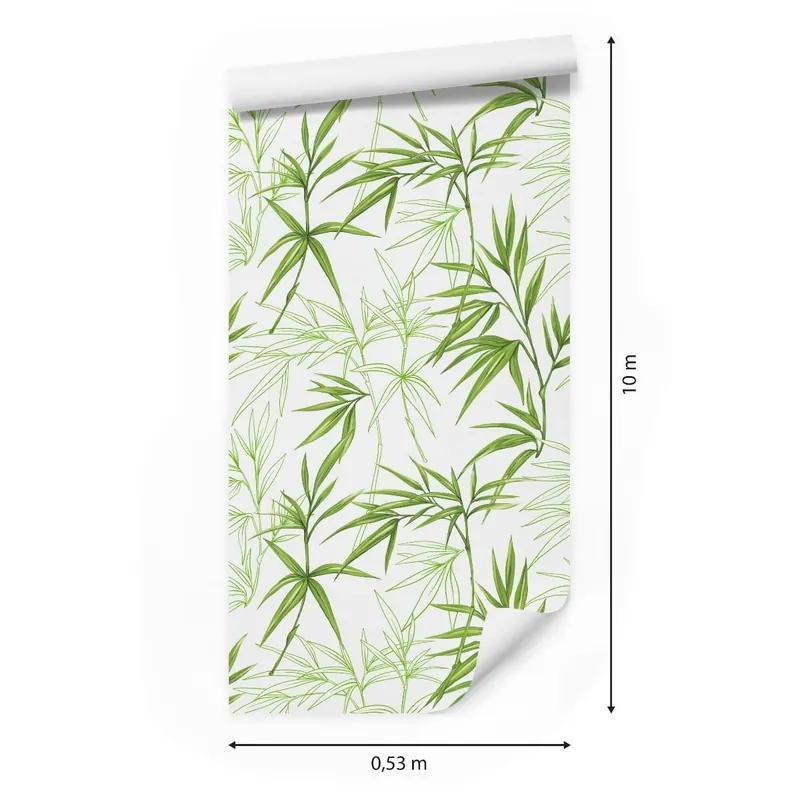 Wyjątkowa oferta Tapeta Rysunki Liści Bambusowych