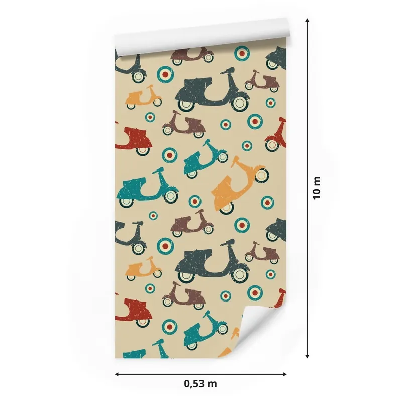 Tapeta Skutery W Stylu Vintage Szybka dostawa