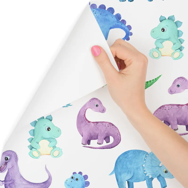 Tapeta W Kolorowe Dinozaury, Do Pokoju Chłopca Ekspresowa dostawa