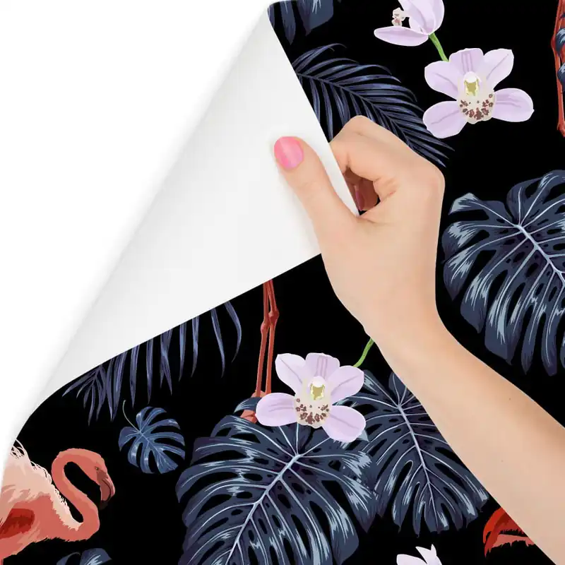 Tapeta We Flamingi Liście Kwiaty Natura, Do Salonu Oferta