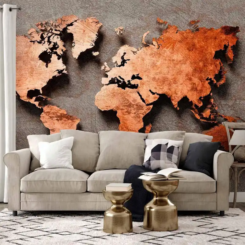 Bestseller Fototapeta - Miedziana mapa