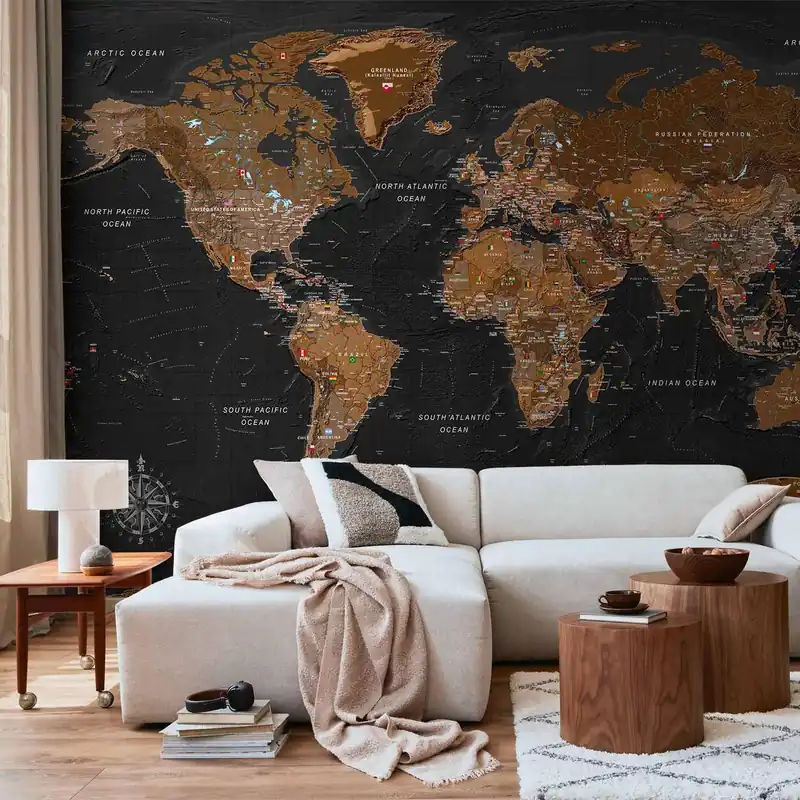 Nie przegap Fototapeta - Świat: Stylowa mapa