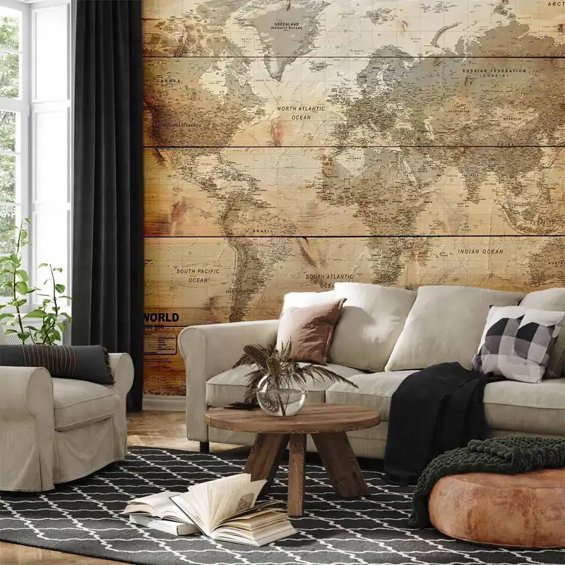 Fototapeta - Mapa na deskach Wybór klientów