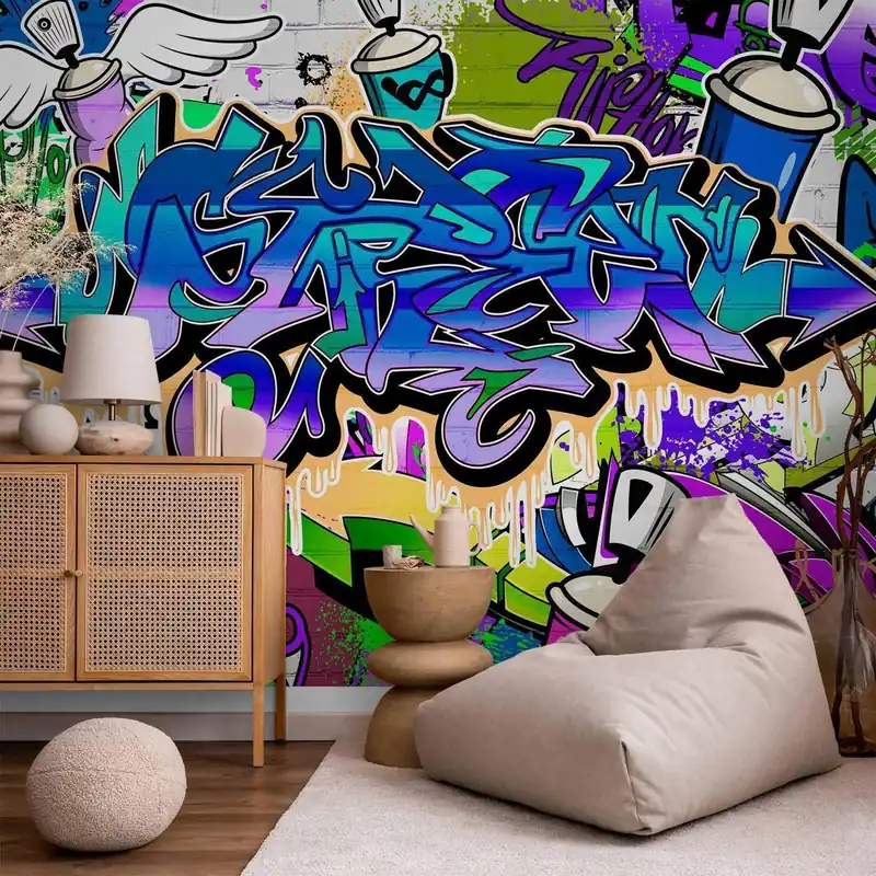 Hit sprzedaży Fototapeta - Graffiti: fioletowy motyw