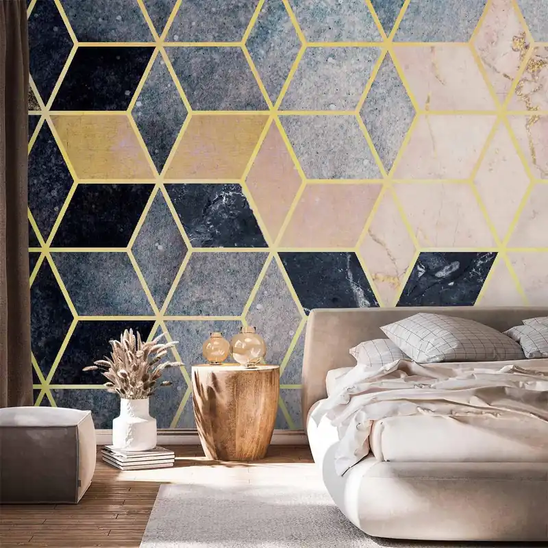 Fototapeta - Niebieski wzór geometryczny Wybór klientów