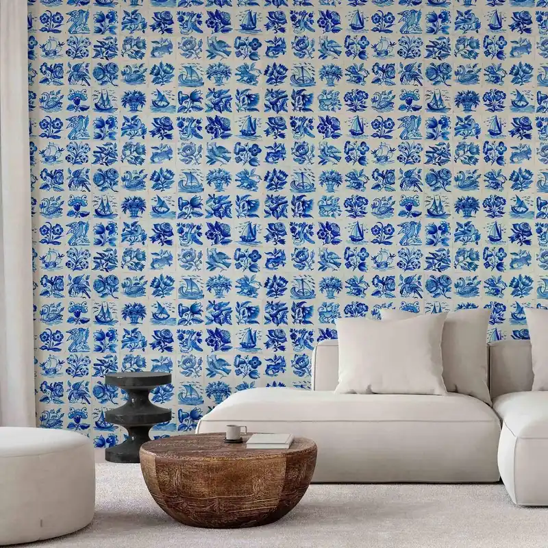 Fototapeta - Płytki azulejos - tradycyjne ceramiczne portugalskie kafle Wysoka jakość