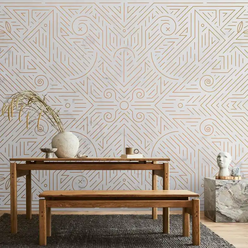 Fototapeta - Wzór geometryczny odcienie złota i kamień marmuru Zniżka