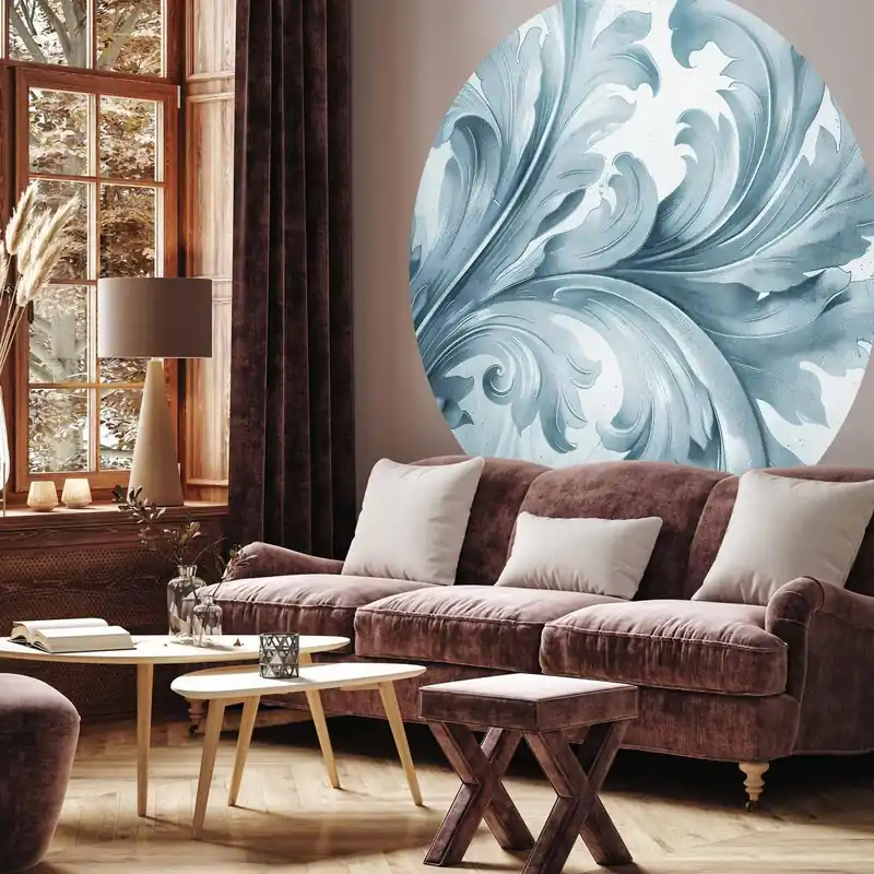 Dodaj do koszyka Fototapeta okrągła - Kamienny ornament w stylu barokowym