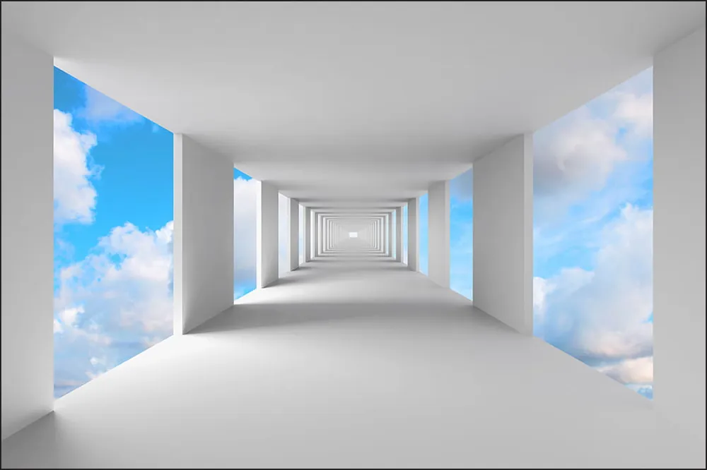 Dodaj do koszyka Fototapeta 3D Tunel - Niebo