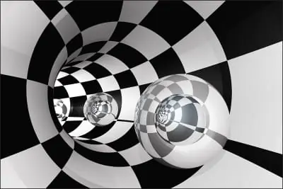 Fototapeta 3D Tunel - Szachownica Taniej