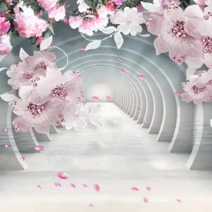 Dodaj do koszyka Fototapeta 3D Wallpaper Pink Jewelry Flowers