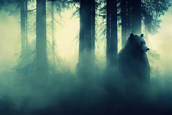 Fototapeta Abstract Bear Background. Bear Double Exposure Background Zniżka