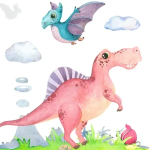 Darmowa dostawa Fototapeta Akwarelowe Dinozaury