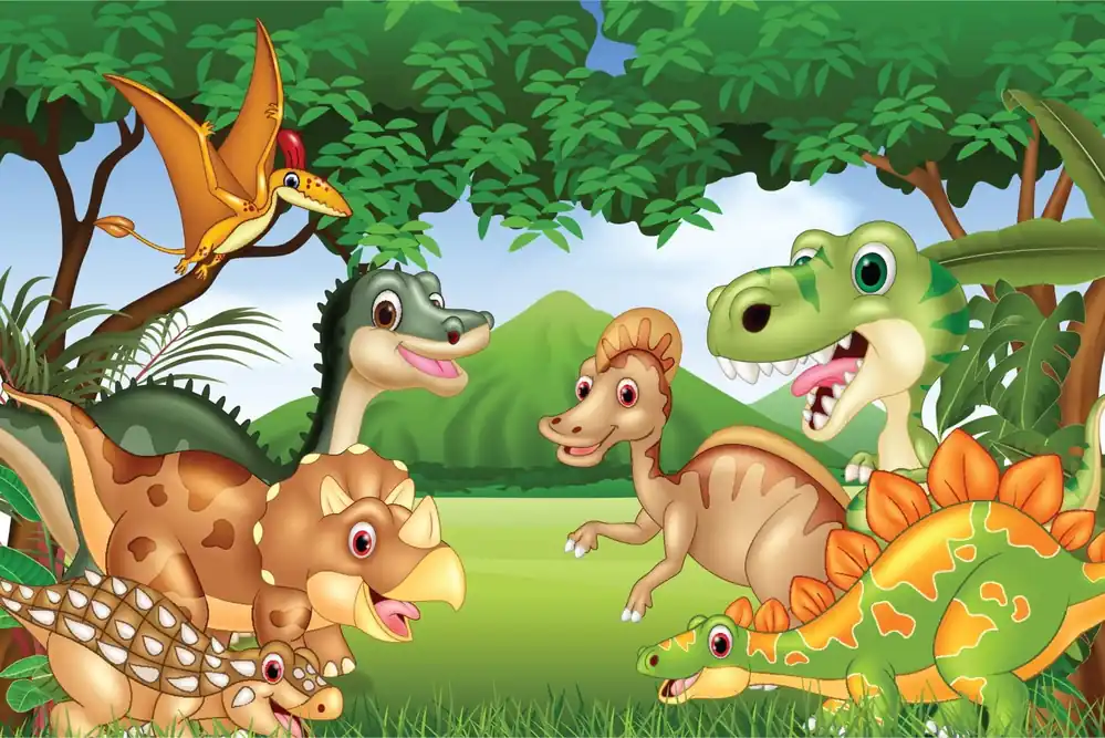 Fototapeta Bajkowe Dinozaury W Dżungli Tylko do końca tygodnia