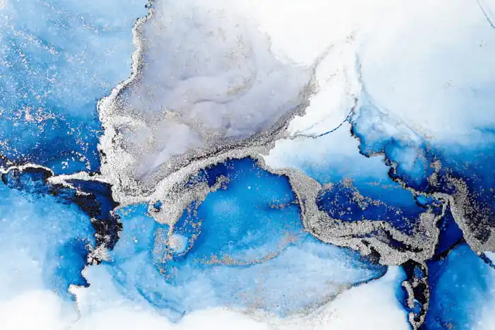 Fototapeta Blue Silver Abstract Background Of Marble Liquid Ink Art Painting On Paper Obniżka ceny