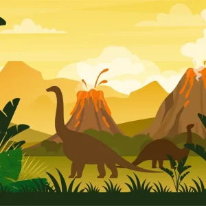 Bezpieczne zakupy Fototapeta Dinozaury I Pejzaż