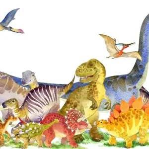 Do wyczerpania zapasów Fototapeta Dinozaury Malowane Akwarelą