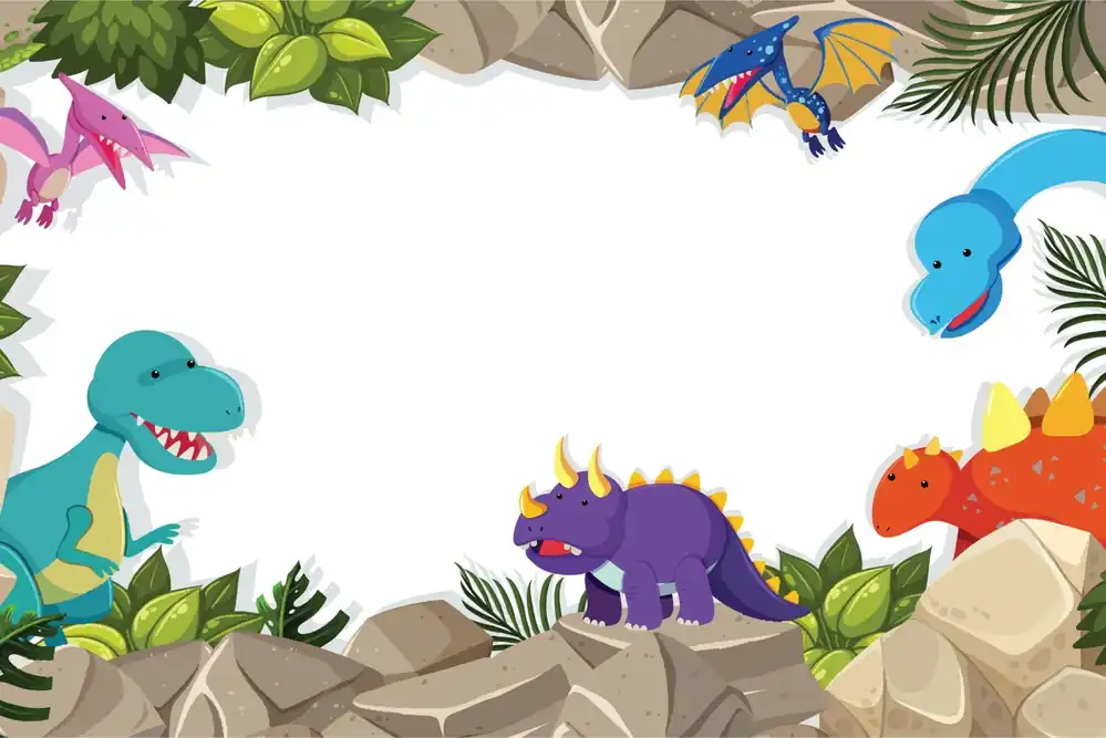 Wysoka jakość Fototapeta Dinozaury Na Skałach