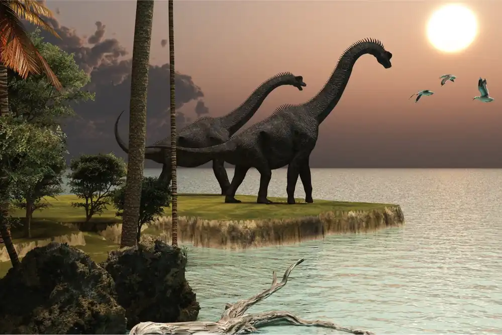 Kup online Fototapeta Dinozaury Nad Wodą