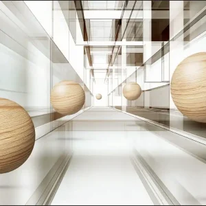 Darmowy zwrot Fototapeta Drewniane Kule 3D