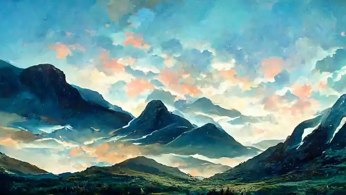 Fototapeta Fairy Land, Contemporary Art, Poetic Scenery Background, Oil Canvas Painting Wyprzedaż