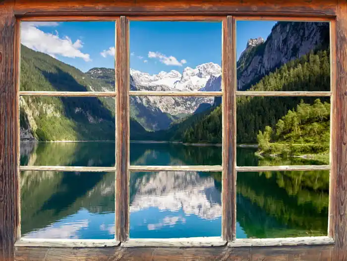 Bezpieczne zakupy Fototapeta Fensterblick Gosausee