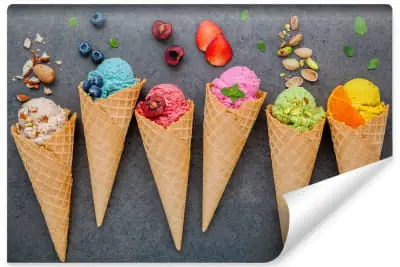 Kup teraz Fototapeta Kolorowe Lody W Wafelku