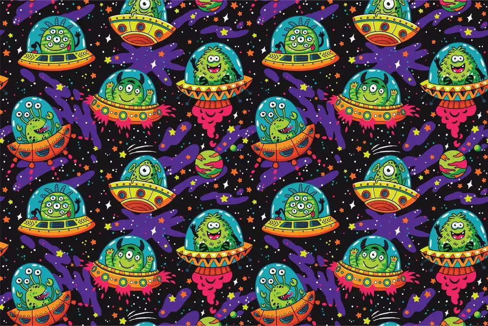 Fototapeta Kolorowe Zwariowane Ufo Premium