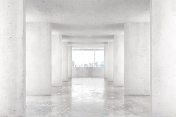 Szybka dostawa Fototapeta Loft Style Tunnel With Many Walls In Light Empty Building With B