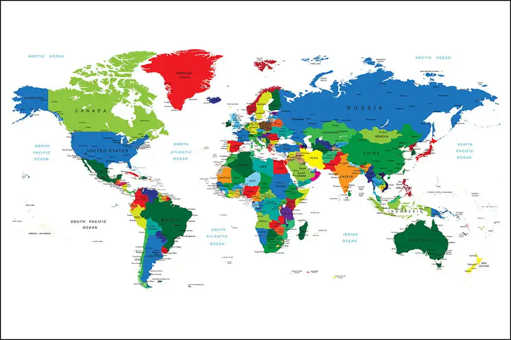 Ekspresowa dostawa Fototapeta Mapa Świata